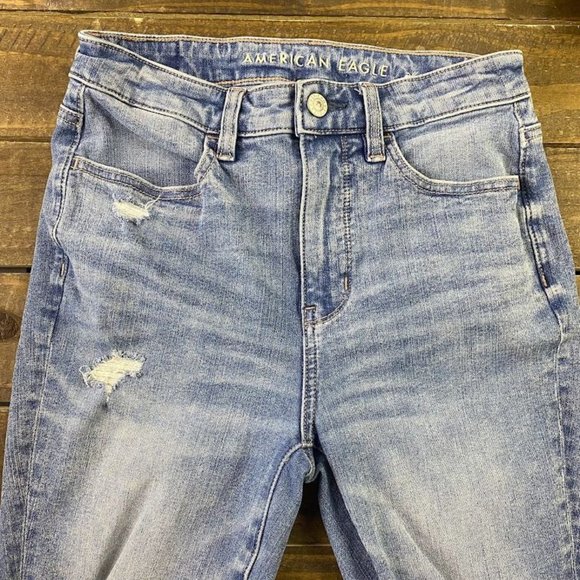 American Eagle Dream Jean Super Hi-Rise Jegging Distressed Sz. 2 Reg. 28" Inseam - Picture 2 of 8